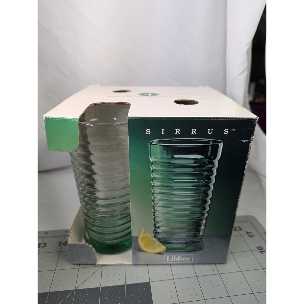 Libbey‎ Sirrus Coolers Tumblers 18 Oz Spanish Green Lot of 4 Glass